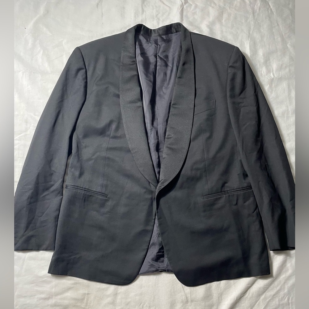 Ermenegildo Zegna 100% Wool Black 1 button tuxedo suit jacket size 50R